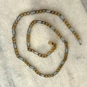 Gold and Silver Tone Chain Link Costume Jewelry Necklace Lobster Claw Clasp